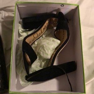 Sam edelman Yaro black suede strap heels 9.5